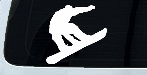 Snowboarding Car Truck Window Decal Vinyl Sticker Auto Sport Graphic (White)