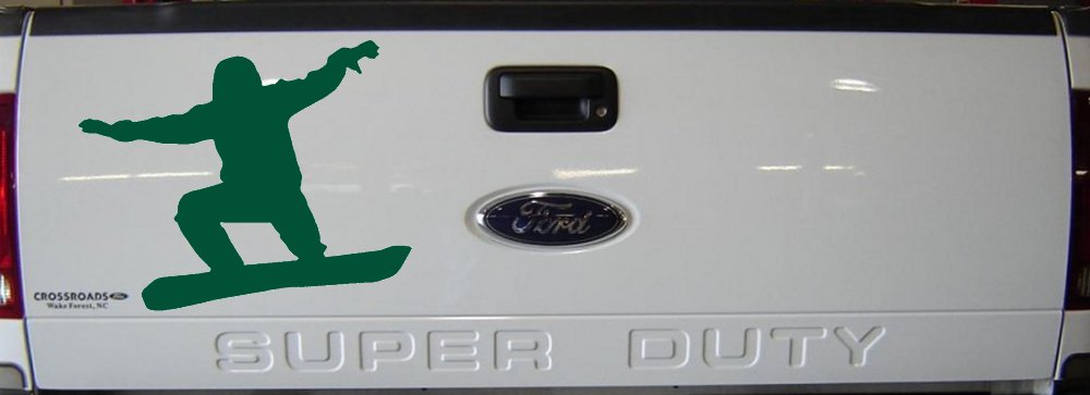 Snowboarding Car or Truck Window Decal Sticker (Dark Green)