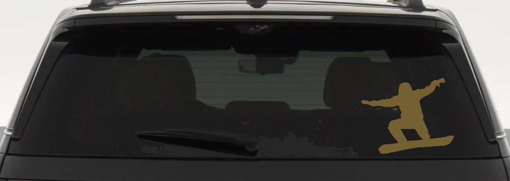Snowboarding Car or Truck Window Decal Sticker (Gold)