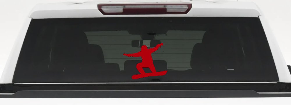 Snowboarding Car or Truck Window Decal Sticker (Red)