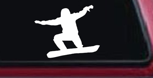 Snowboarding Car or Truck Window Decal Sticker (White)