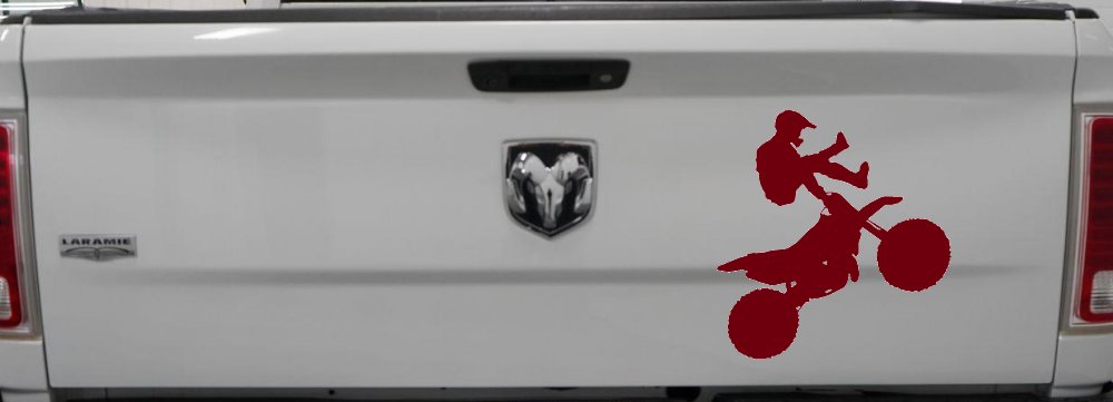 Moto X Freestyle Trick Car or Truck Window Decal Sticker (Burgundy)