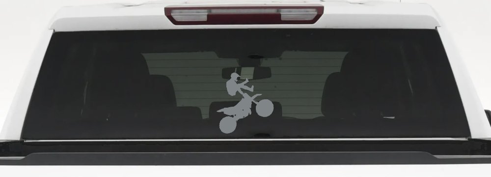 Moto X Freestyle Trick Car or Truck Window Decal Sticker (Telegrey)