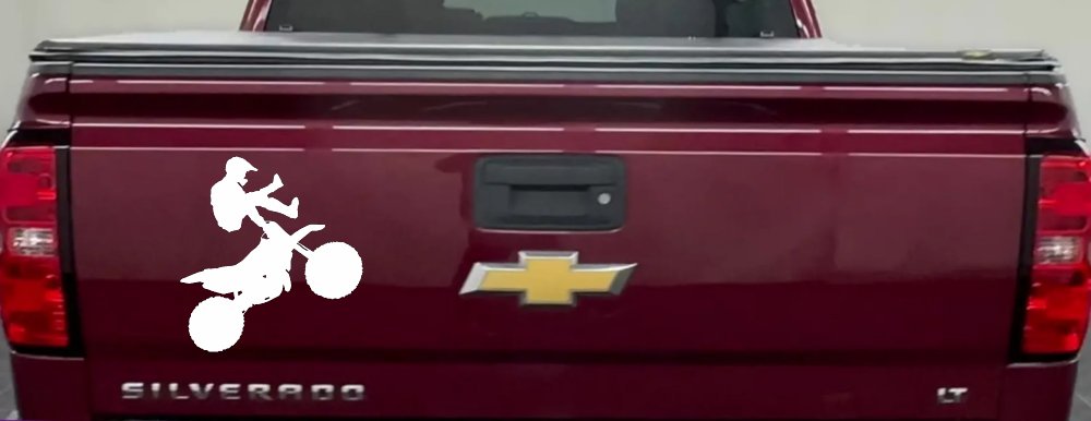 Moto X Freestyle Trick Car or Truck Window Decal Sticker (White)