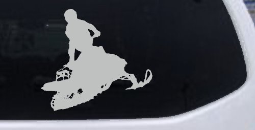 Snowmobile Trick Sports Car or Truck Window Decal Sticker (Light Gray)