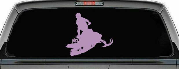 Snowmobile Trick Sports Car or Truck Window Decal Sticker (Lilac)