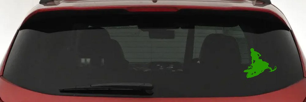 Snowmobile Trick Sports Car or Truck Window Decal Sticker (Lime)