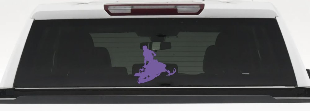 Snowmobile Trick Sports Car or Truck Window Decal Sticker (Purple)