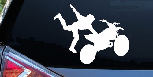 Moto X Freestyle Trick Car or Truck Window Decal Sticker (White)