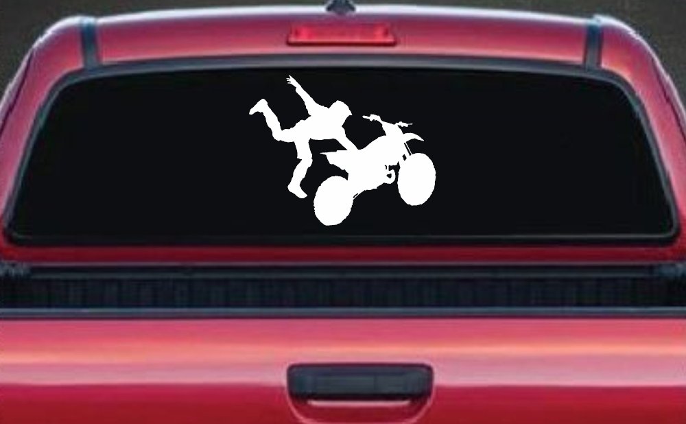 Moto X Freestyle Trick Car or Truck Window Decal Sticker (White)