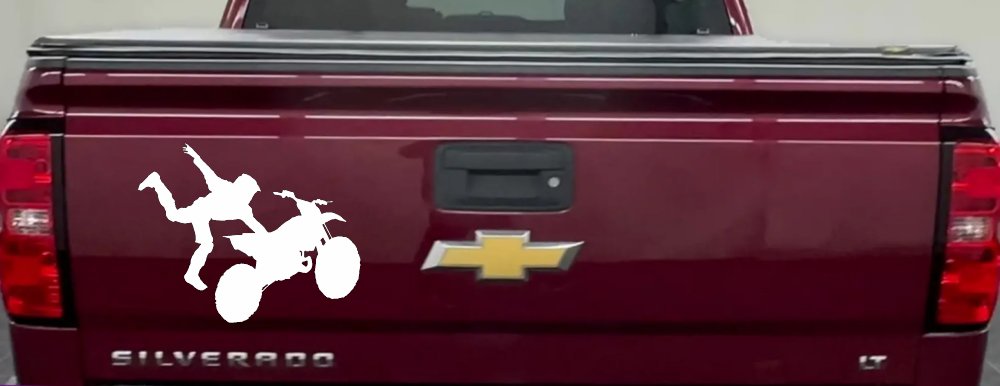 Moto X Freestyle Trick Car or Truck Window Decal Sticker (White)