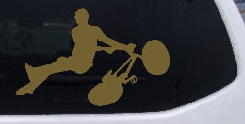 BMX Trick Car or Truck Window Decal Sticker (Gold)