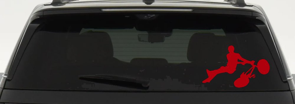 BMX Trick Car or Truck Window Decal Sticker (Red)