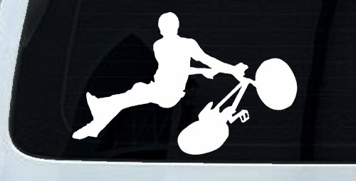 BMX Trick Car or Truck Window Decal Sticker (White)