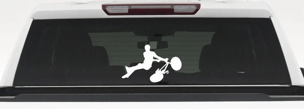 BMX Trick Car or Truck Window Decal Sticker (White)