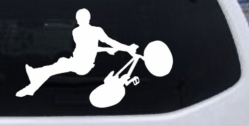 BMX Trick Car or Truck Window Decal Sticker (White)