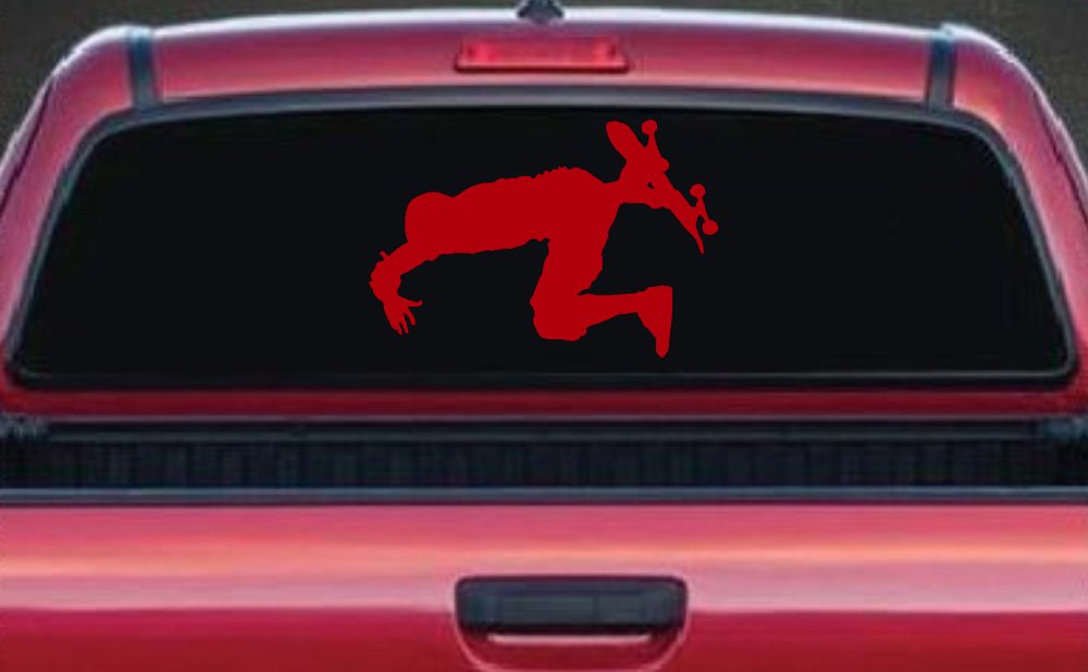 Skateboarding Car or Truck Window Decal Sticker (Red)