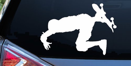 Skateboarding Car Truck Window Decal Vinyl Sticker Skate Life Graphic (White)