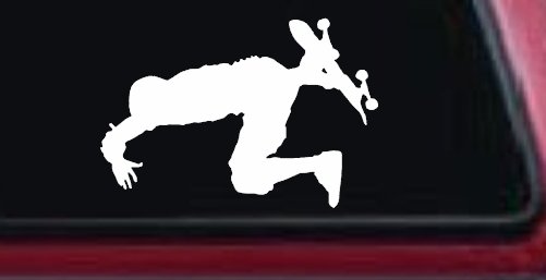 Skateboarding Car Truck Window Decal Vinyl Sticker Skate Life Graphic (White)