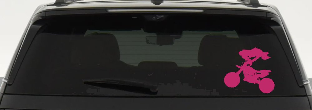 Moto X Freestyle Trick Car or Truck Window Decal Sticker (Hot Pink)