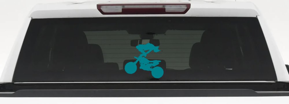 Moto X Freestyle Trick Car or Truck Window Decal Sticker (Turquoise Blue)