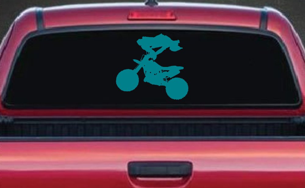 Moto X Freestyle Trick Car or Truck Window Decal Sticker (Turquoise Blue)