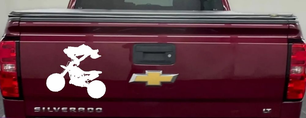 Moto X Freestyle Trick Car or Truck Window Decal Sticker (White)