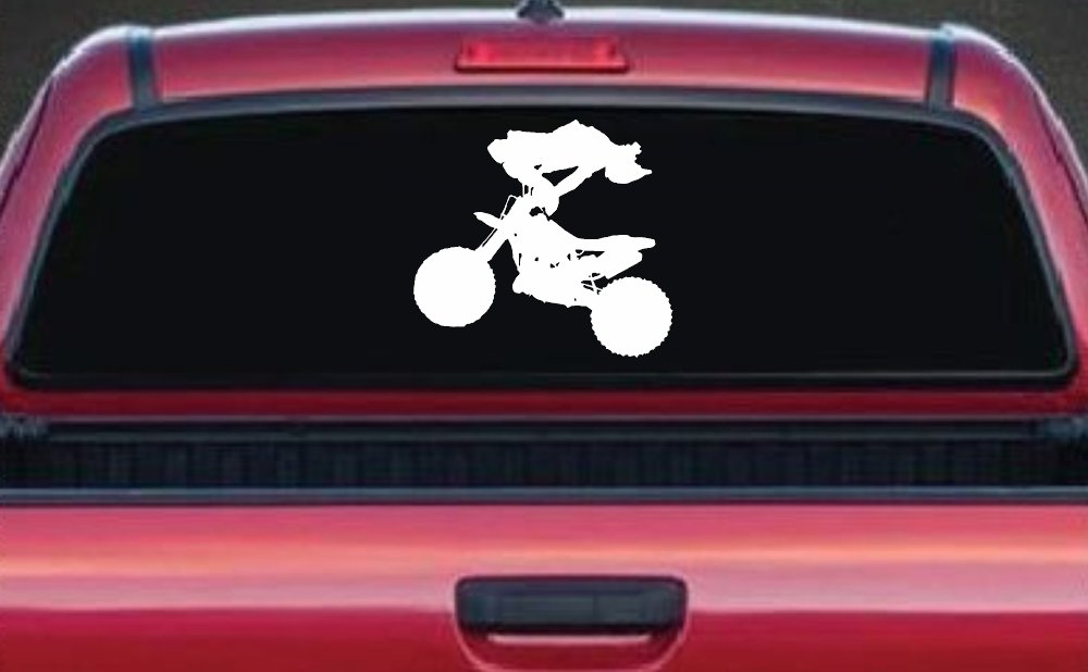 Moto X Freestyle Trick Car or Truck Window Decal Sticker (White)