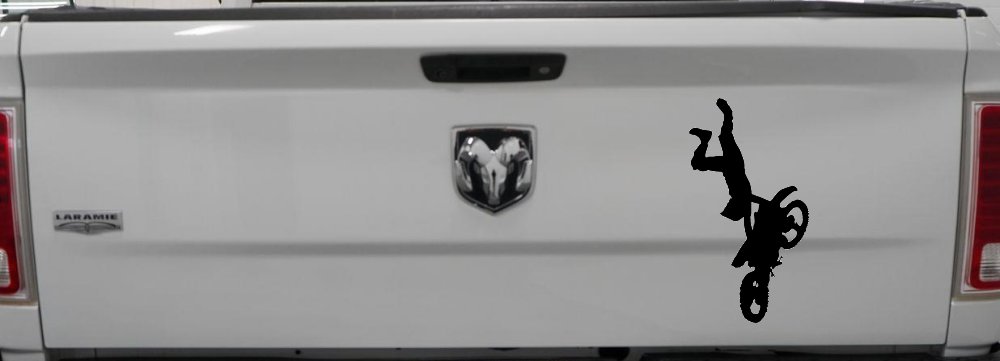 Moto X Freestyle Trick Car or Truck Window Decal Sticker (Black)