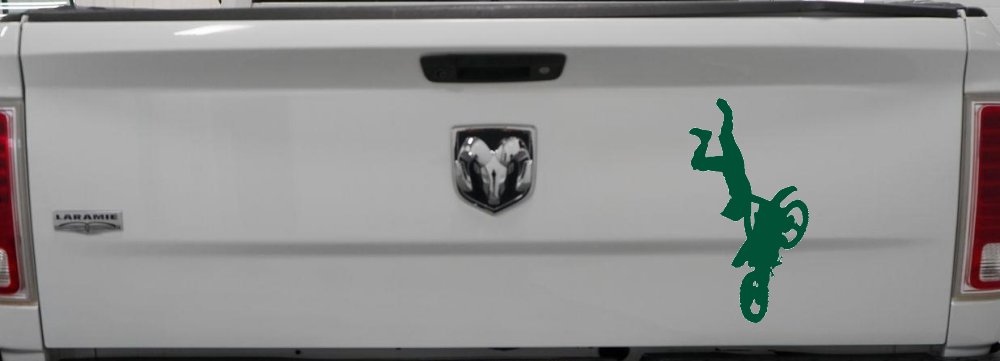 Moto X Freestyle Trick Car or Truck Window Decal Sticker (Dark Green)