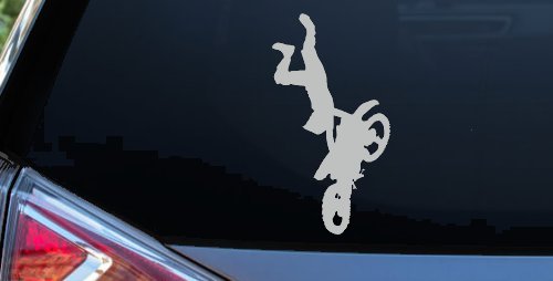 Moto X Freestyle Trick Car or Truck Window Decal Sticker (Light Gray)