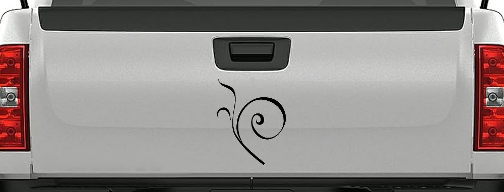 Curly Swirl Car or Truck Window Decal Sticker (Black)