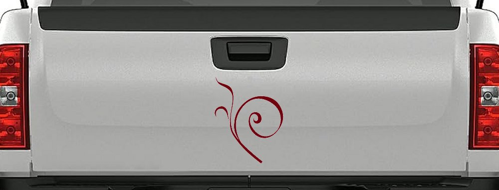 Curly Swirl Car or Truck Window Decal Sticker (Burgundy)