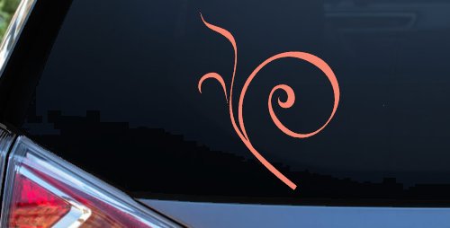 Curly Swirl Car or Truck Window Decal Sticker (Coral)