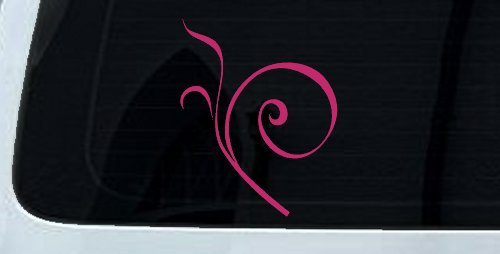 Curly Swirl Car or Truck Window Decal Sticker (Hot Pink)