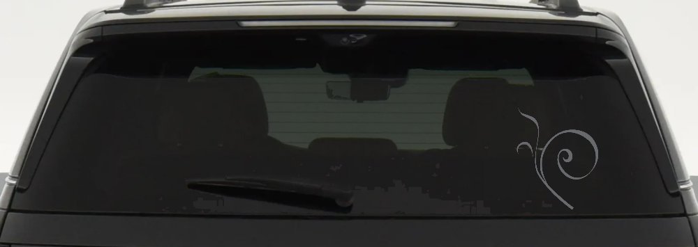 Curly Swirl Car or Truck Window Decal Sticker (Silver)