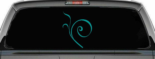 Curly Swirl Car or Truck Window Decal Sticker (Turquoise)