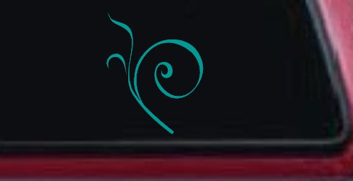 Curly Swirl Car or Truck Window Decal Sticker (Turquoise)