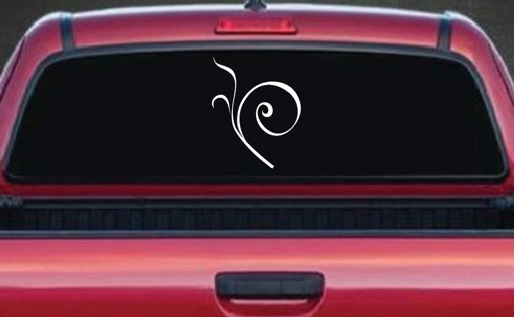 Curly Swirl Car or Truck Window Decal Sticker (White)