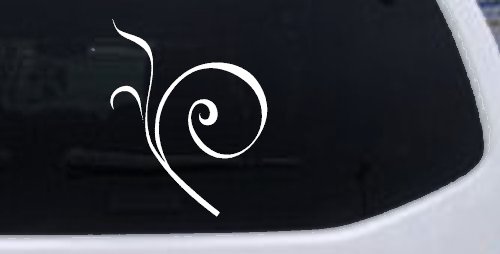 Curly Swirl Car or Truck Window Decal Sticker (White)