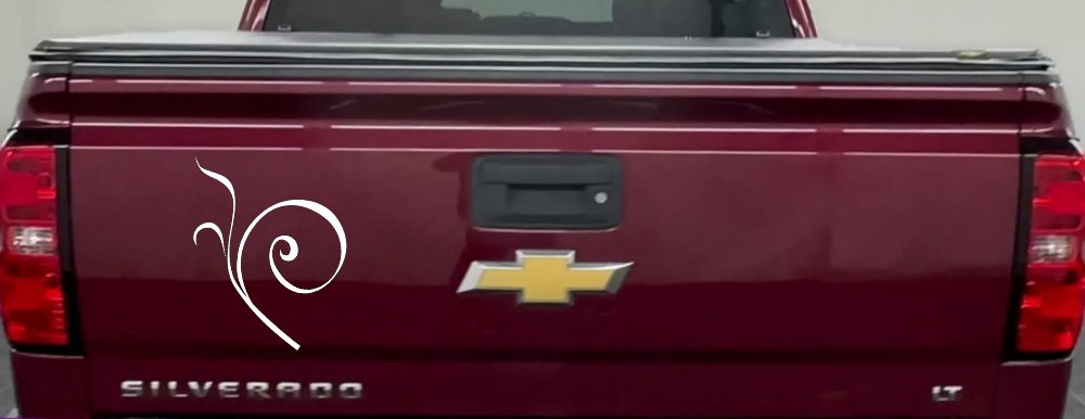 Curly Swirl Car or Truck Window Decal Sticker (White)