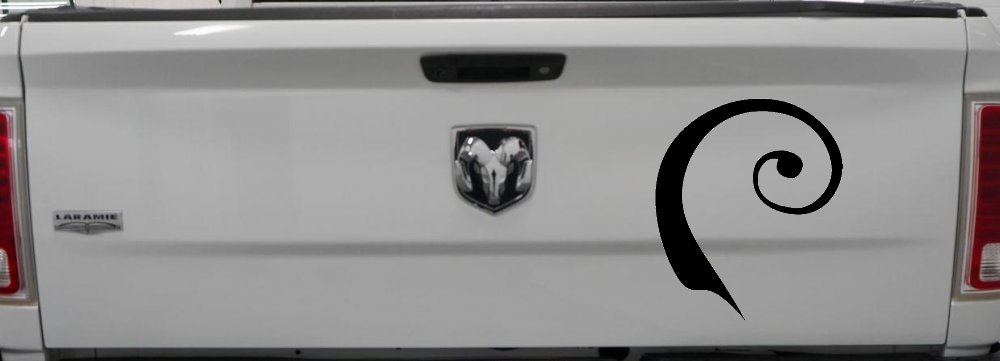 Single Line Swirl Car or Truck Window Decal Sticker (Black)