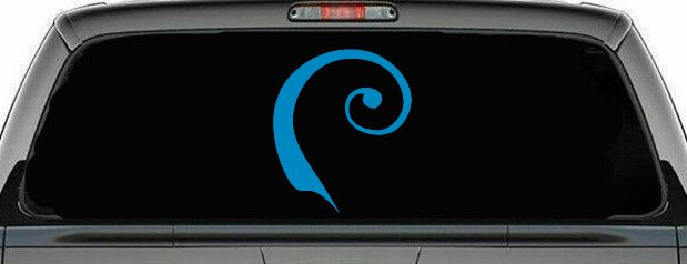 Single Line Swirl Car or Truck Window Decal Sticker (Blue)
