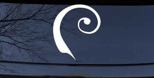 Single Line Swirl Car or Truck Window Decal Sticker (White)