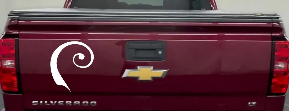 Single Line Swirl Car Truck Window Decal Vinyl Sticker (White)