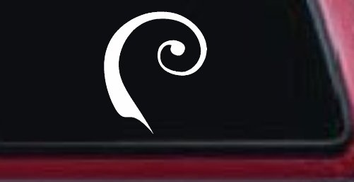Single Line Swirl Car or Truck Window Decal Sticker (White)