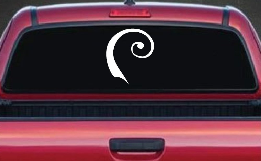 Single Line Swirl Car or Truck Window Decal Sticker (White)