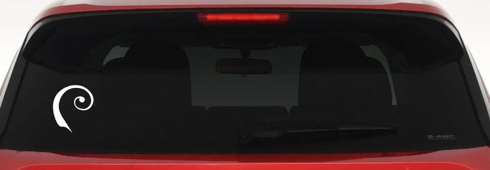 Single Line Swirl Car or Truck Window Decal Sticker (White)
