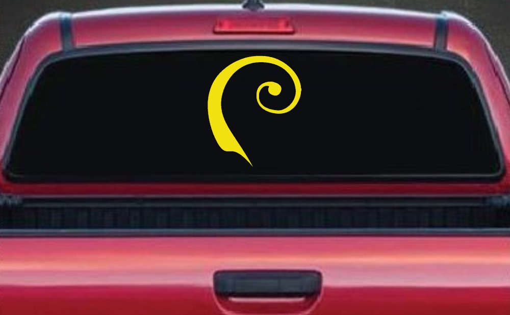 Single Line Swirl Car or Truck Window Decal Sticker (Yellow)