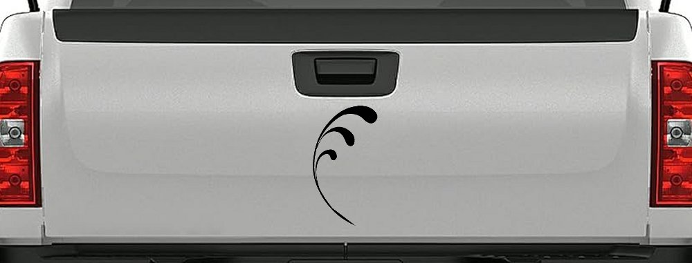Elegant 3 Leaf Swirl Vinyl Decal for Car Truck Windows - Easy Apply Sticker (Black)